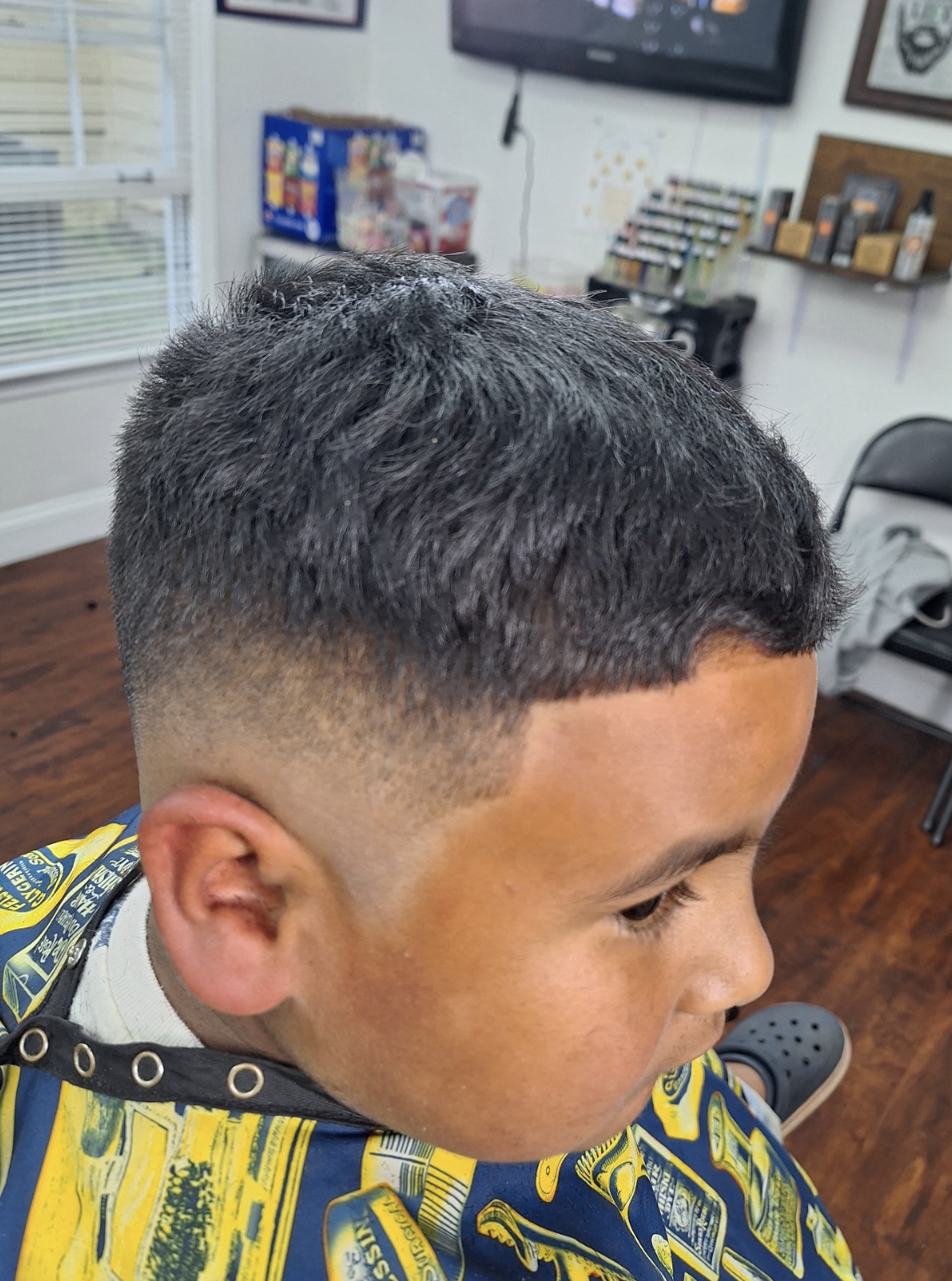 Fade haircut result at T's Barbershop in Conyers, GA
